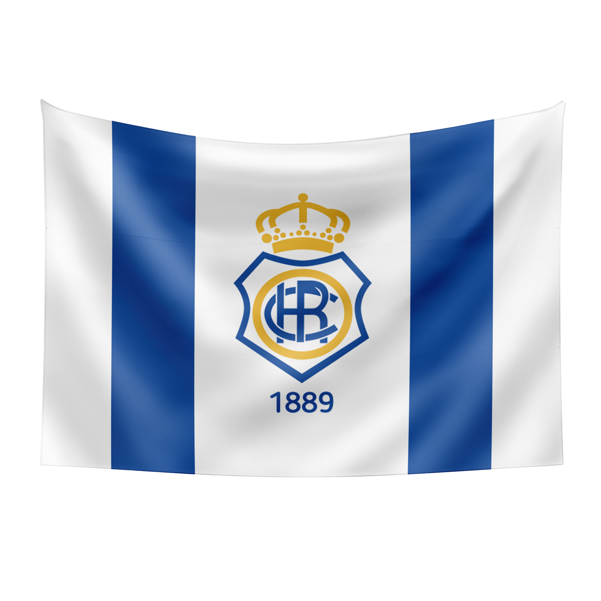 Fanion Recreativo Huelva 9x11cm – Espagne – Wimpel Banderine Vintage